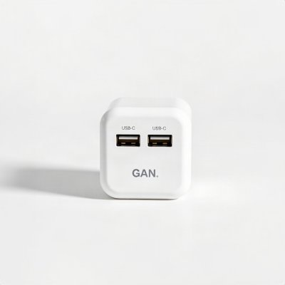 Carregador GaN 65 W — 2× USB-C + USB-A