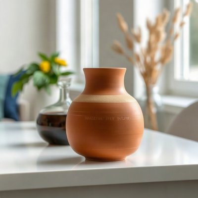 Vaso Cerâmica Artesanal 25 cm — Terracota
